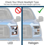 Raxiom 15-17 Ford F-150 G3 Projector Headlights w/ LED Accent- Black Housing (Clear Lens)