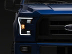 Raxiom 15-17 Ford F-150 G3 Projector Headlights w/ LED Accent- Black Housing (Clear Lens)