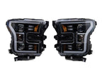 Raxiom 15-17 Ford F-150 G3 Projector Headlights w/ LED Accent- Black Housing (Clear Lens)