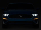 Raxiom 18-23 Ford Mustang GT EcoBoost LED Projector Headlights- Black Housing (Clear Lens)