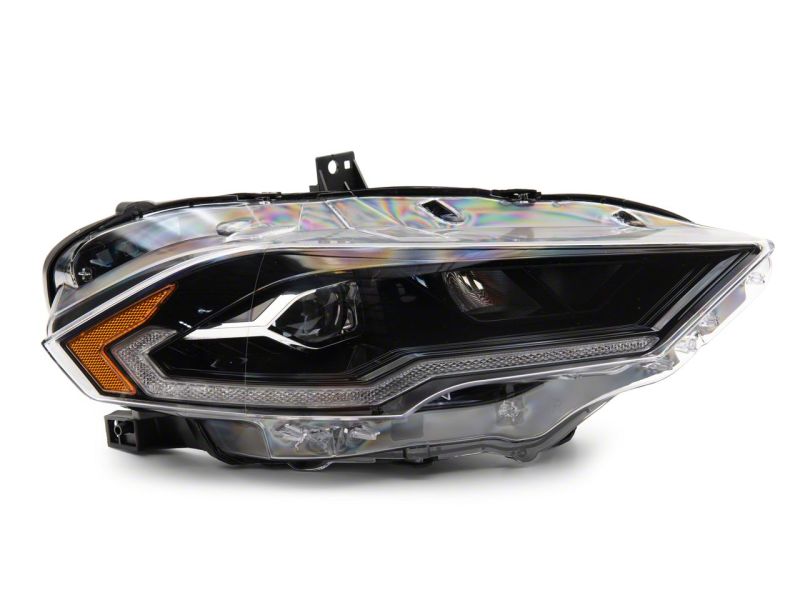 Raxiom 18-23 Ford Mustang GT EcoBoost LED Projector Headlights- Black Housing (Clear Lens)
