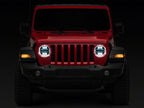 Raxiom 18-23 Jeep Wrangler JL Axial Series 9-In Angel Eye LED Headlights- Black Housing (Clear Lens)