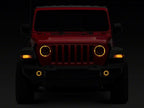Raxiom 18-23 Jeep Wrangler JL Axial Series 9-In Angel Eye LED Headlights- Black Housing (Clear Lens)