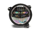 Raxiom 18-23 Jeep Wrangler JL Axial Series 9-In Angel Eye LED Headlights- Black Housing (Clear Lens)