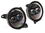 Raxiom 18-23 Jeep Wrangler JL Axial Series 9-In Angel Eye LED Headlights- Black Housing (Clear Lens)