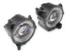 Raxiom 18-23 Jeep Wrangler JL Axial Series 9-In LED Angel Eye Headlights- Black Housing (Clear Lens)
