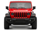 Raxiom 18-23 Jeep Wrangler JL Axial Series 9-In LED Angel Eye Headlights- Black Housing (Clear Lens)