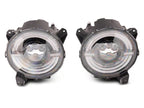 Raxiom 18-23 Jeep Wrangler JL Axial Series 9-In LED Angel Eye Headlights- Black Housing (Clear Lens)