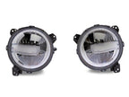 Raxiom 18-23 Jeep Wrangler JL Axial Series 9-In LED Headlights- Black Housing (Clear Lens)