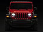 Raxiom 18-23 Jeep Wrangler JL Axial Series 9-In LED Headlights- Black Housing (Clear Lens)