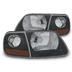 Raxiom 97-03 Ford F-150 G2 Euro Headlights w/ Parking Lights- Black Housing (Clear Lens)