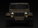 Raxiom 97-18 Jeep Wrangler TJ & JK Axial 7-In LED Headlights w/ DRL - Black Housing (Clear Lens)