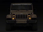 Raxiom 97-18 Jeep Wrangler TJ & JK Axial 7-In LED Headlights w/ DRL - Black Housing (Clear Lens)