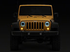 Raxiom 97-18 Jeep Wrangler TJ & JK Axial 7-In LED Headlights w/ DRL- Chrome Housing (Clear Lens)