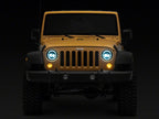 Raxiom 97-18 Jeep Wrangler TJ & JK Axial 7-In LED Headlights w/ DRL- Chrome Housing (Clear Lens)