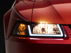 Raxiom 99-04 Ford Mustang Axial Series Headlights w/ LED Bar- Black Housing (Clear Lens)