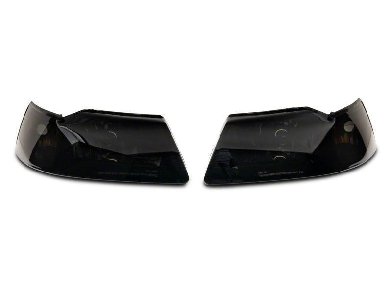 Raxiom 99-04 Ford Mustang Axial Series OEM Style Replacement Headlights- Black Housing (Smoked Lens)