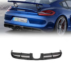 GT4 Style Carbon Fiber Rear Bumper Diffuser Lip for Porsche Boxster Cayman 981 13-15 - Bull Boost Performance