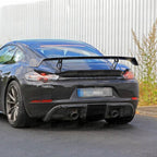 GT4 Style Carbon Fiber Rear Bumper Lip for Porsche Cayman 718 16-19 - Bull Boost Performance