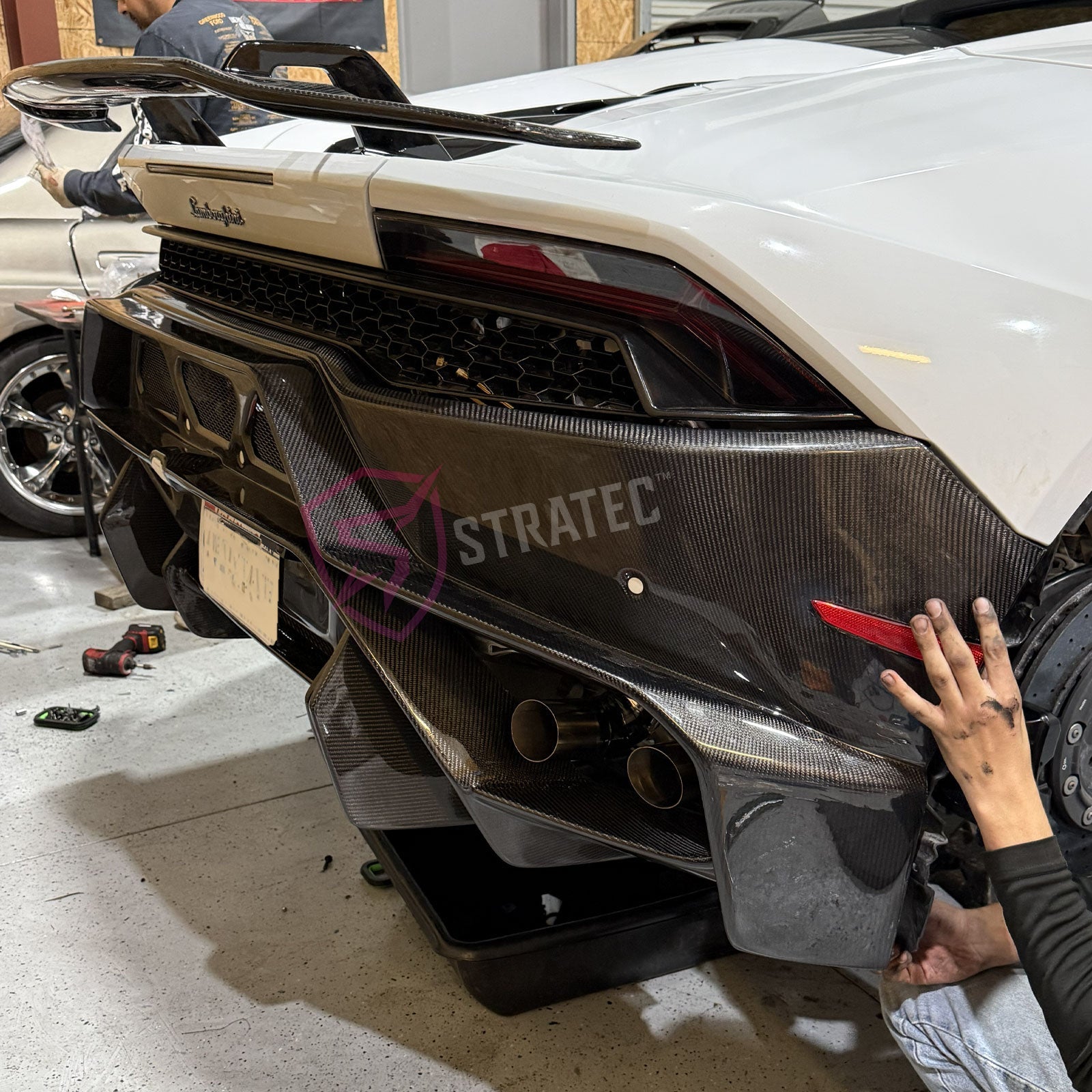 VRS Carbon Fiber Rear Bumper Diffuser for Lamborghini Huracan LP 610 4 - Bull Boost Performance