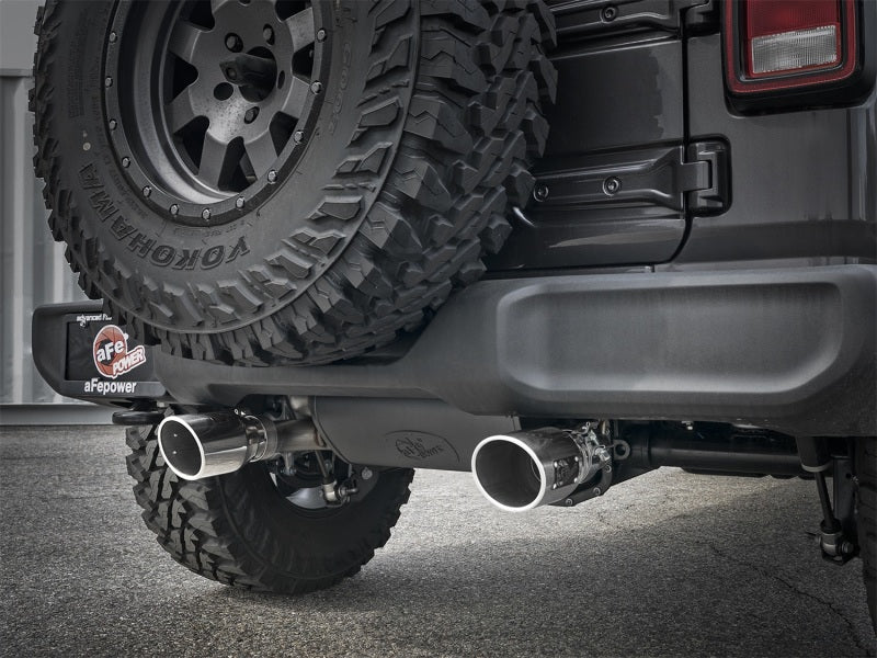 aFe Rebel Series 2.5in 304 SS Cat-Back Exhaust w/ Polished Tips 2018+ Jeep Wrangler (JL) V6 3.6L