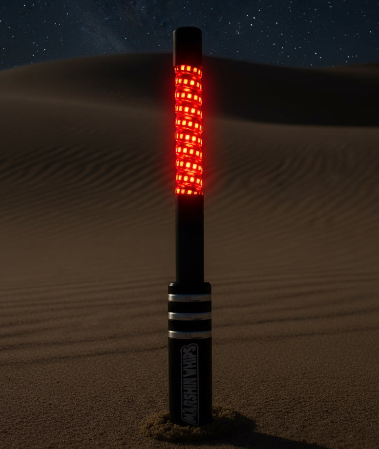 Big Moe White Edition LED Whips | Solid Color High-Output Safety Whips | Pair