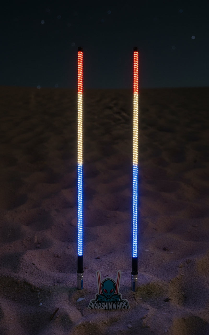 Game Changer LED Whip Set - Red, White & Blue Edition by Marshin Whips