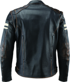 River Road Hoodlum Vintage Leather Jacket Black - Small