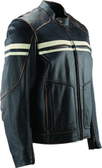 River Road Hoodlum Vintage Leather Jacket Black - Small