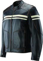 River Road Hoodlum Vintage Leather Jacket Black - Small