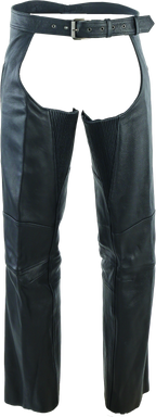 River Road Longhaul Leather Chaps Black - Large