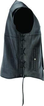River Road Old Skool Leather Vest Black - Large