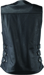 River Road Plains Leather Vest Black Womens - Small
