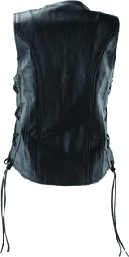River Road Sapphire Leather Vest Black Womens - Small