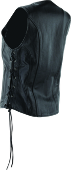 River Road Sapphire Leather Vest Black Womens - Small