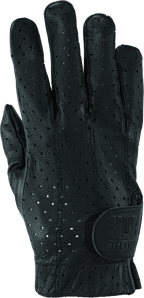 River Road Tucson Leather Perforated Gloves Black - Small