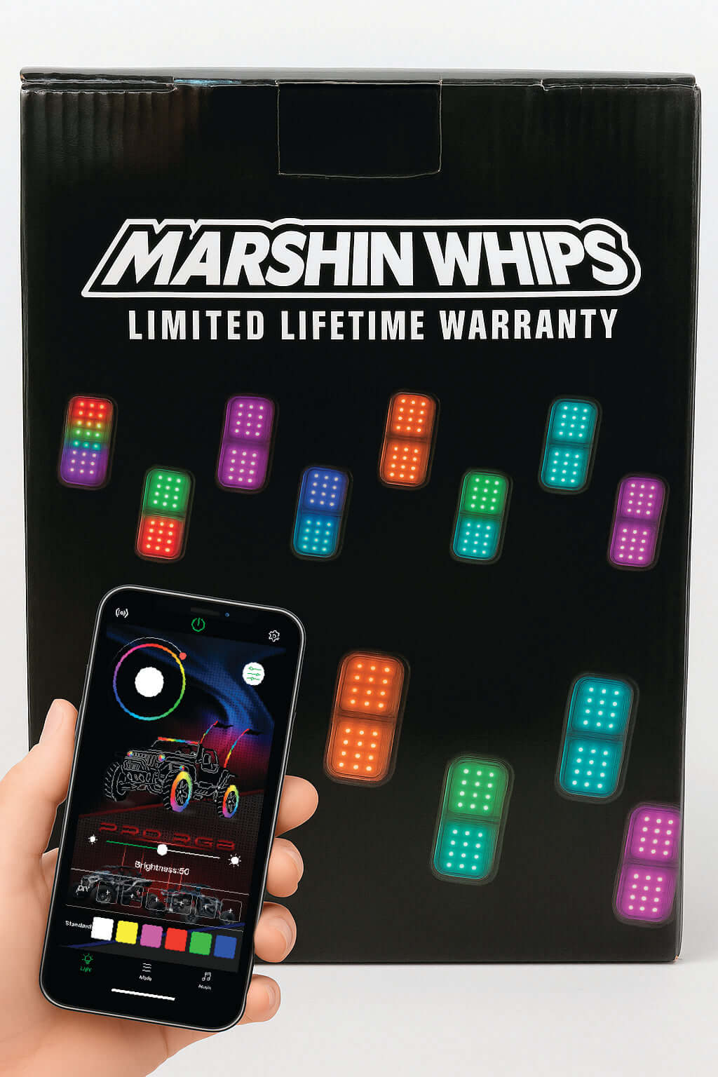 Marshin Whips Rosewell X-2 Billet RV Rocklights x16