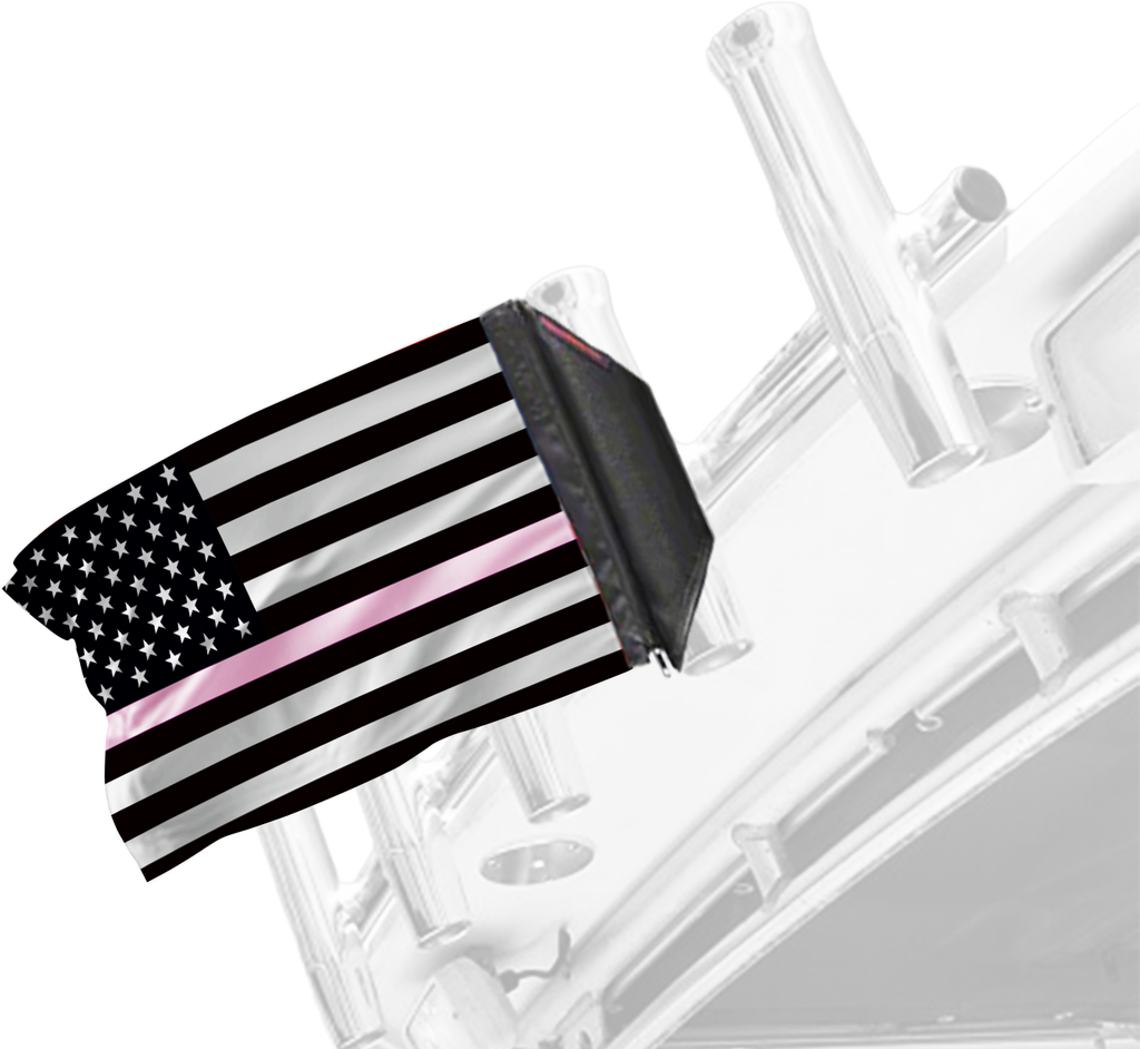 USA Subdued Thin Pink Line 12"x18" Forever Wave Flag for Boats