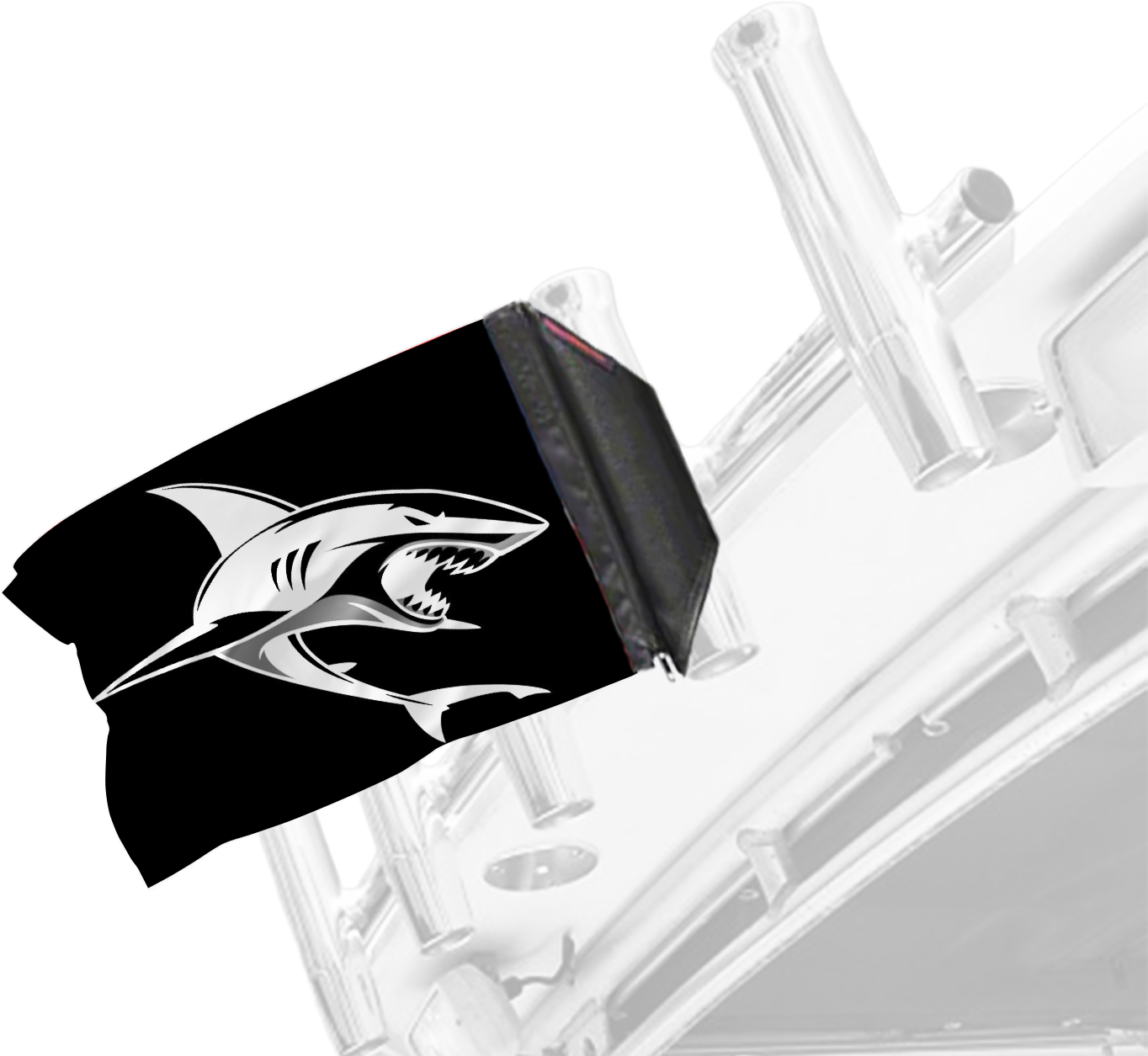 Shark 12"x18" Forever Wave Flag for Boats