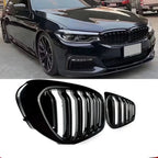 Gloss Black Double Slat Kidney Grille for BMW 5 Series G30 G31 520i 530i 540i M5 (2017–2020) – Front Racing Grilles Upgrade