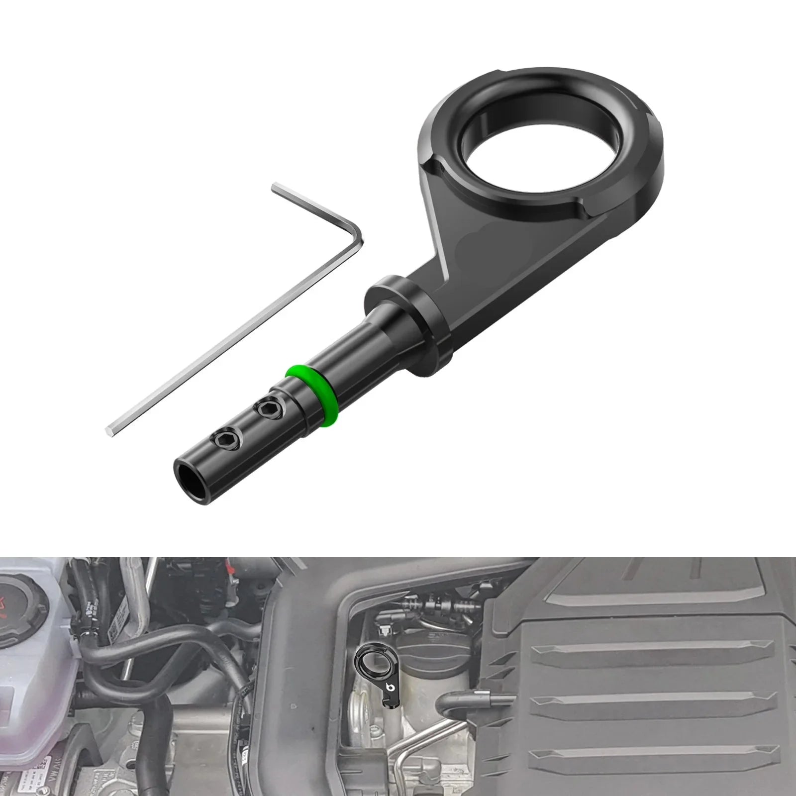 VW Golf MK7 MK8 / Passat / Tiguan / Audi A1 A3 Q2 Q3 / Seat / Skoda EA211 1.0 1.4 TSI Billet Aluminum Oil Dipstick Handle 04E115611AC 2008 - 2024