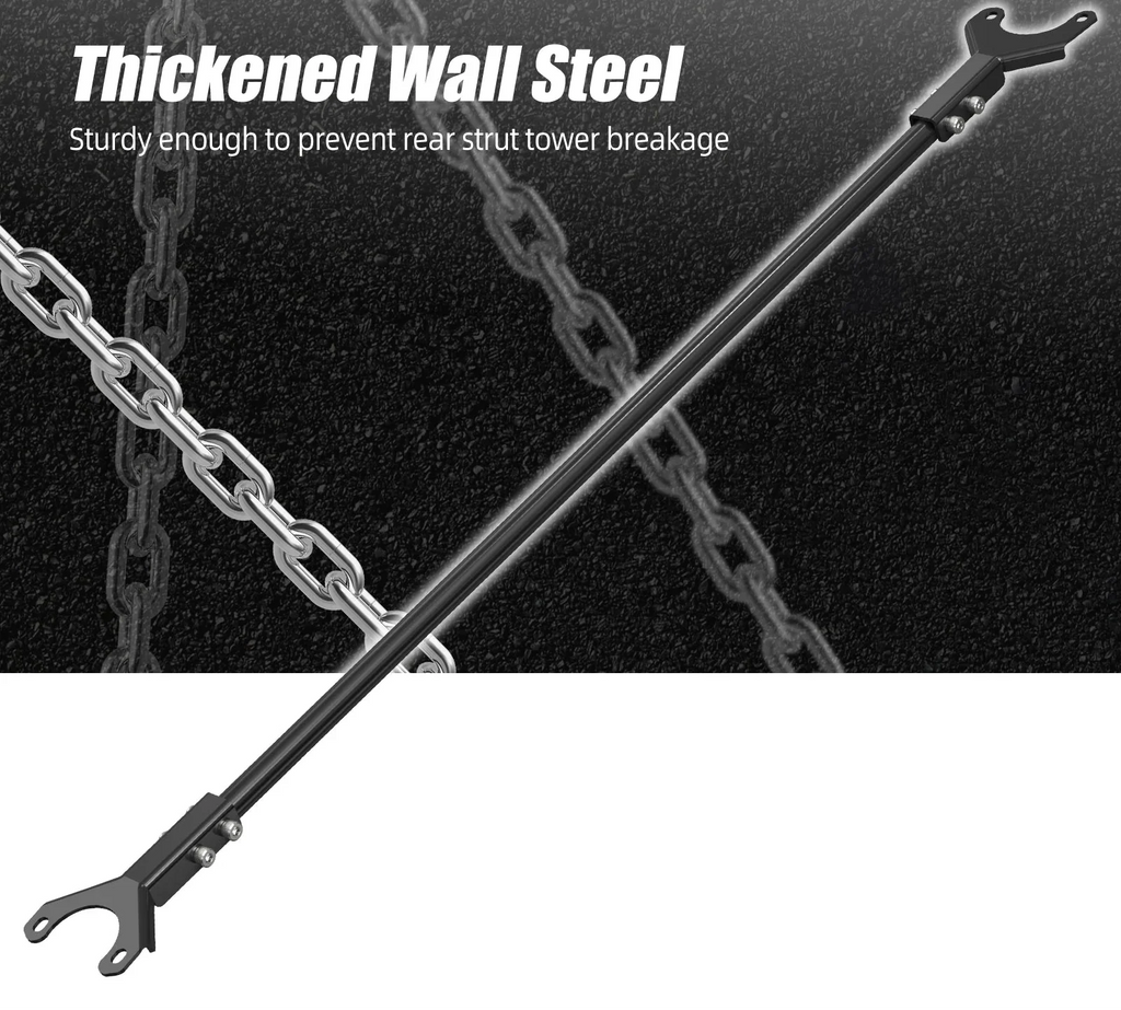 BMW E46 3 Series Sedan Steel Rear Strut Tower Brace Bar 1999 - 2006 (323i / 325i / 328i / 330i)
