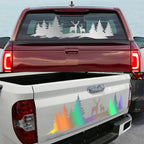 Hunting Deer & Trees Tailgate Decal | 4x4 Off-Road Vinyl Sticker for Pickup Trucks & SUVs