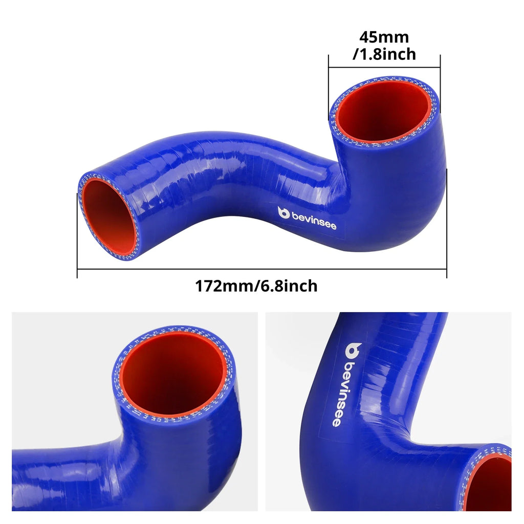 BMW E81 / E82 / E87 / E88 1 Series, E90 / E91 / E92 / E93 3 Series & E84 X1 Lower Radiator to Thermostat Silicone Hose Repair Kit with Billet Aluminum Flange (N52N / N53 Engines / Replaces 17127564478)