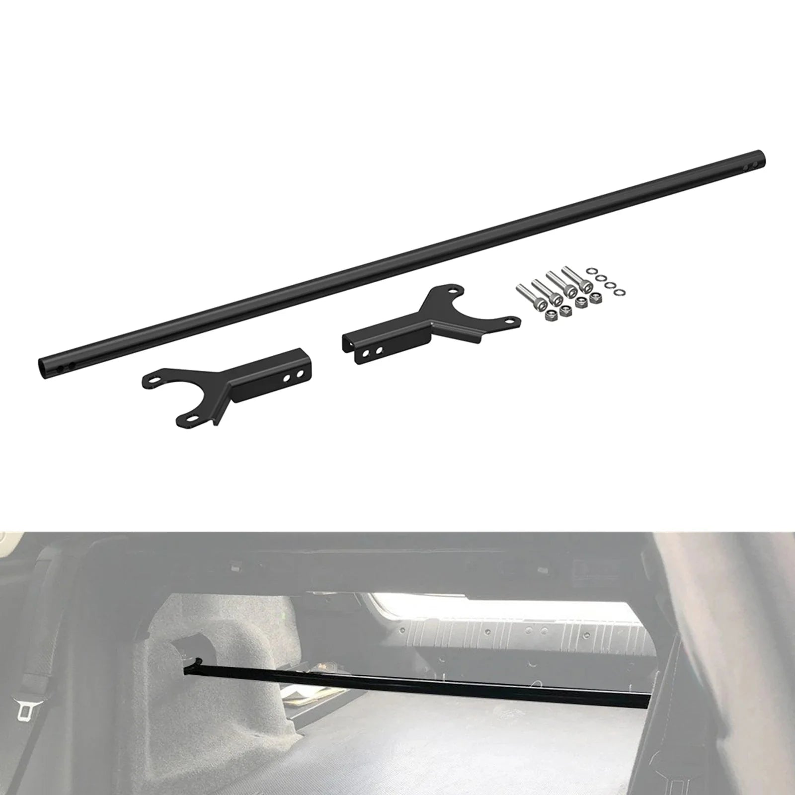 BMW E46 3 Series Sedan Steel Rear Strut Tower Brace Bar 1999 - 2006 (323i / 325i / 328i / 330i)