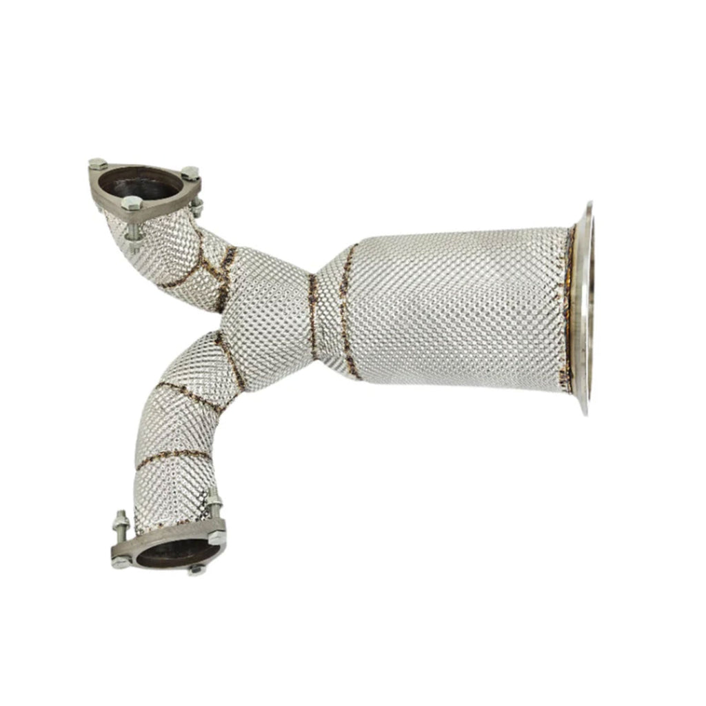 Catted Stainless Exhaust Downpipe for Audi S4 S5 B9 3.0T - Bull Boost Performance