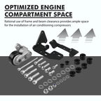 Chevrolet LS Gen 3 / Gen 4 Truck & SUV Passenger Side Low Mount A/C Compressor Bracket Kit for Sanden SD7B10 / 7176 Compressor (1999 - 2013)