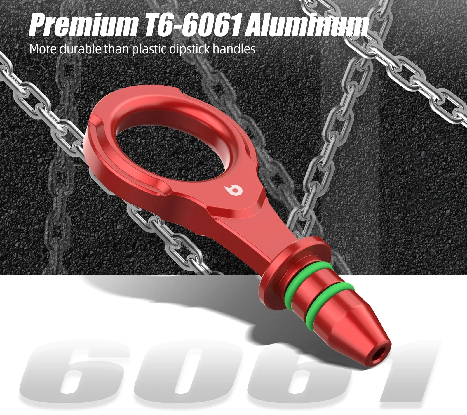 VW Golf MK7 / MK8 GTI R, Audi A3 / S3 / TT / Q3, SEAT Leon Cupra & Skoda Octavia vRS Billet Aluminium Oil Dipstick Handle for EA888 Gen 3 1.8 / 2.0 TSI (2013 - Up)