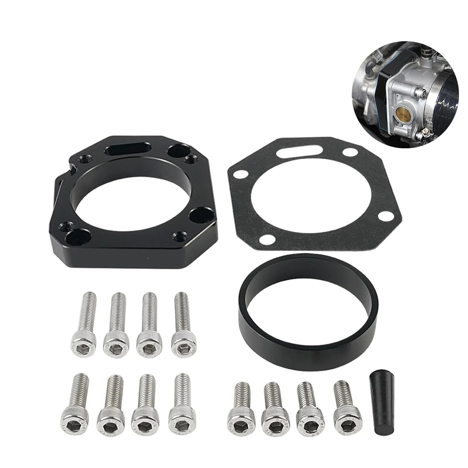 Honda K20 / K24 K-Series Engine Billet Aluminium RBC / RRC Dual Throttle Body Adapter (62mm / 70mm Dual Bore)
