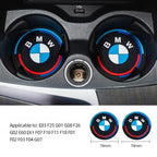 BMW Silicone Anti-Slip Car Coaster / Cup Mat 2-Piece Set for 1 / 3 / 4 / 5 Series, X3 / X5 / X7 (F20 / F40 / G01 / G02 / G05 / G22 / G30 / G32)